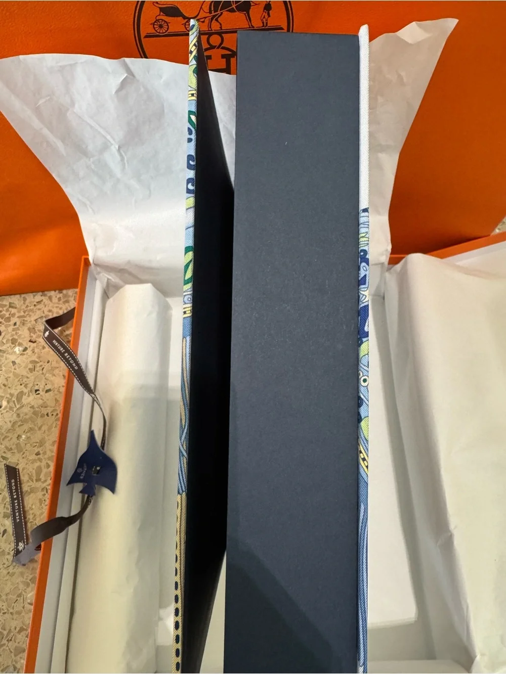 ‘26 Hermes Petit h - Large Decorative Silk/Twill Upholstered Box - BNIB